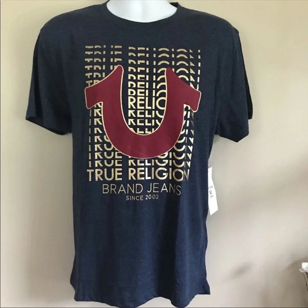 - Nwt! True Religion blue short sleeves T-shirt M